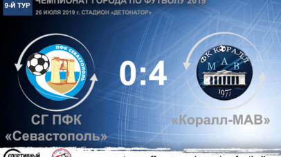 Чемпионат города по футболу 2019. СГ ПФК «Севастополь» – «Коралл-МАВ» – 0:4. Протокольные данные Чемпионат города по футболу 2019. СГ ПФК «Севастополь» – «Коралл-МАВ» – 0:4. Протокольные данные